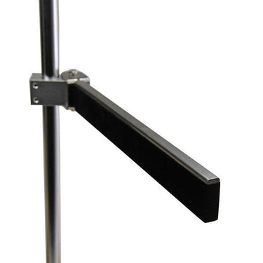 Empty Foredom magnetic arm with mounting bracket attached to vertical support rod.