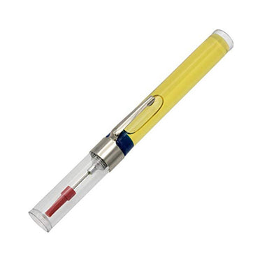 Foredom pocket oiler pen showing clear reservoir filled with handpiece lubricating oil.