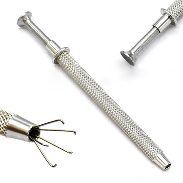 Detailed view of CX1403 diamond pick-up tool featuring non-slip knurled grip and 4-wire prongs.