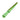 Green anodized aluminum ring stick mandrel with a yellow and black scale strip showing international sizes.