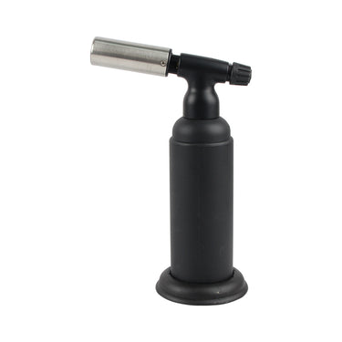 Black HONEST 518JET butane microtorch standing upright on wide tabletop base.