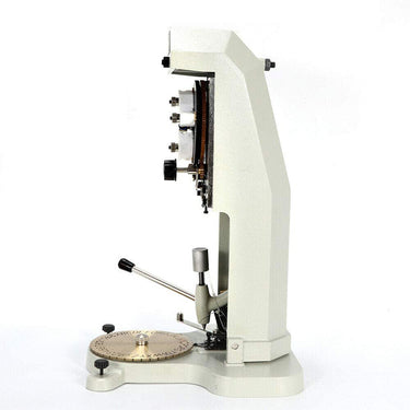 Side profile view of standard manual inside ring engraver showing stylus lever and rotary jaw chuck.