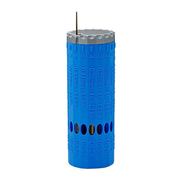 Single saw blade dispensing from a blue KERF organizer.