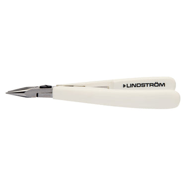 Side profile view of Lindstrom 7893 short snipe nose pliers showing slim design.
