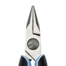 Close-up of Lindstrom RX7893 snipe nose plier head showing the precision aligned smooth tips.