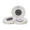 Set of three LUXOR MERARD STV 100mm 54-ply ivory glazed canvas buffing wheels with cardboard centers.