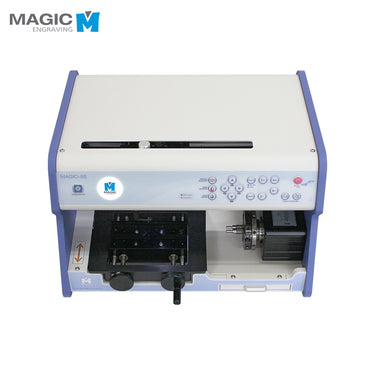 Top-down view of Magic-5S compact jewelry engraving machine.