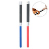 Round blue and flat red manual sandpaper holder sticks with an inset showing wood handle polishing