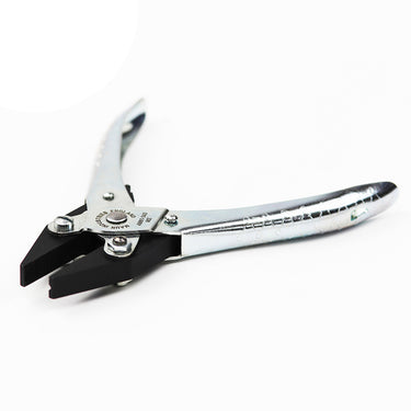 Maun flat nose parallel plier with return spring and zinc-plated handles for jewelry making.