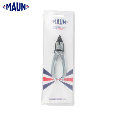 Retail blister packaging for Maun Industries flat nose parallel plier, made in England.