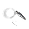 MaxSet long pneumatic graving handpiece with coiled air hose, Allen wrench, and set screw.