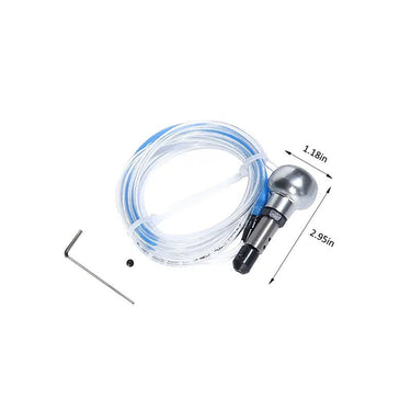 MaxSet standard pneumatic graving handpiece with length and palm width dimensions in inches.