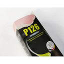 Close-up of pink Menzerna P126 solid polishing compound bar in its box.