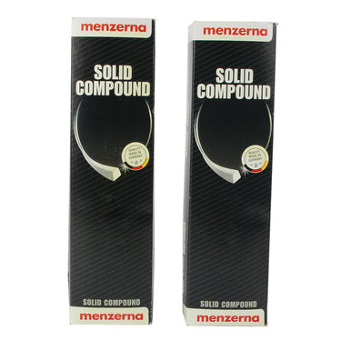 Front view of two Menzerna Ulto 15 solid polishing compound boxes.