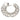 Full view of a silver ring sizer tool spread open in a circular shape.