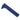 A perspective view of a fully closed blue plastic pocket caliper ruler against a white background.