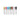Seven multi-colored 10x18mm miniature silicon polishing points standing vertically on metal shanks