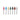 Seven multi-colored 10x20mm miniature silicon polishing points standing vertically on metal shanks