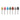 Seven multi-colored 13x20mm miniature silicon polishing points standing vertically on metal shanks