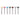 Seven multi-colored 5x16mm miniature silicon polishing points standing vertically on metal shanks