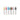 Seven multi-colored 8x18mm miniature silicon polishing points standing vertically on metal shanks