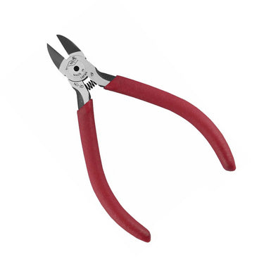 MTC-2D spring-loaded micro diagonal nippers with red non-slip vinyl grip handles.