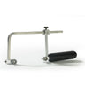 Profile view of an adjustable NIQUA Antilope jeweler's saw frame with a black plastic handle and silver metal slider.