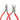 NIQUA Antilope German chain nose pliers pair in 120mm and 130mm sizes with red handles.