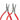 NIQUA Antilope German flat nose pliers pair in 120mm and 130mm sizes with red handles.