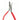 NIQUA Antilope 130mm round and concave nose pliers without spring showing German hallmark and red handles.
