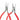 NIQUA Antilope German round nose pliers pair in 120mm and 130mm sizes with red ergonomic grips.