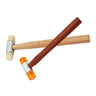 Two 27mm non-marring mallets with white nylon and amber heads paired with natural hardwood handles.