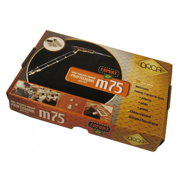 Outer cardboard retail export packaging box for the ORCA M75 professional manual micro torch for LPG gas
