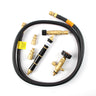 ORCA M75CRD precision manual soldering torch handle body shown with two brass tips, gas valve regulator, and hose