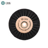 ORO 6C dental polishing brush wheel made of 100% pure black Chungking bristles with a wooden hub.