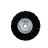 Single ORO dental lathe polishing brush wheel featuring black bristles and a branded translucent grey plastic hub.