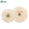 Pair of ORO split felt lap wheels in Flint Hard density with a four-slot design for visible jewelry polishing.