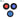 Three ORO dental laboratory polishing brushes featuring red, blue, and light blue plastic hub cores.