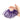 A hand holding the wire loop of a purple plastic bangle sizer tool to display the sizing rings.