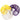 Yellow, white, and purple plastic bangle sizing loops clustered together on a white background.