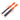 Dimension diagram for two orange plastic flat sanding sticks with 1.5cm and 2.5cm widths and a 27cm length
