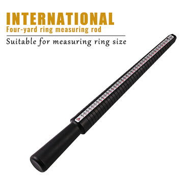 Full view of the international sizing stick labeled for versatile ring measurement utility.