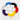 Six multi-colored plastic ring sizer sets arranged in a circle on a white background.