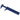 An open blue plastic vernier caliper lying flat, showing the raised inch and meter marking details.