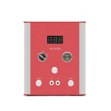 Front panel of GraverMax HH-AT03 red version pneumatic engraver control unit with digital display.