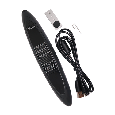 Presidium Adamas diamond tester shown with its USB cable, calibration stone, and metal rest.