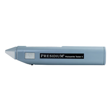 Presidium Moissanite Tester with the blue "Diamond" indicator light illuminated.