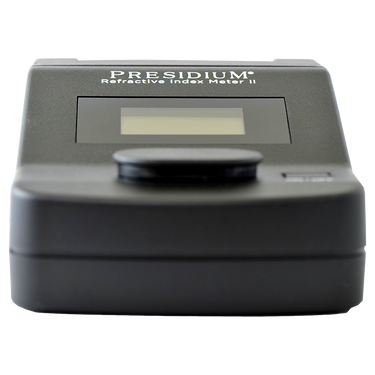 Front view of the Presidium Refractive Index Meter II showing the testing platform.