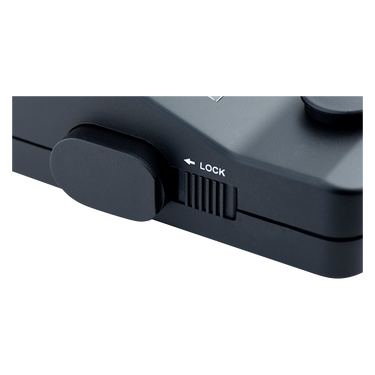 Detail shot of the slider lock mechanism on the side of the Presidium meter.