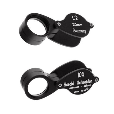 Comparison of the Schneider L2 (20mm) and the standard 10x achromatic-aplanatic loupes side by side.